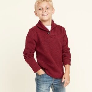 Old Navy Shawl Collar Cowl Neck Fleece Lined Kids' Cozy Red Sweater 5T